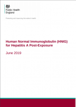 Human Normal Immunoglobulin (HNIG) for Hepatitis A Post-Exposure